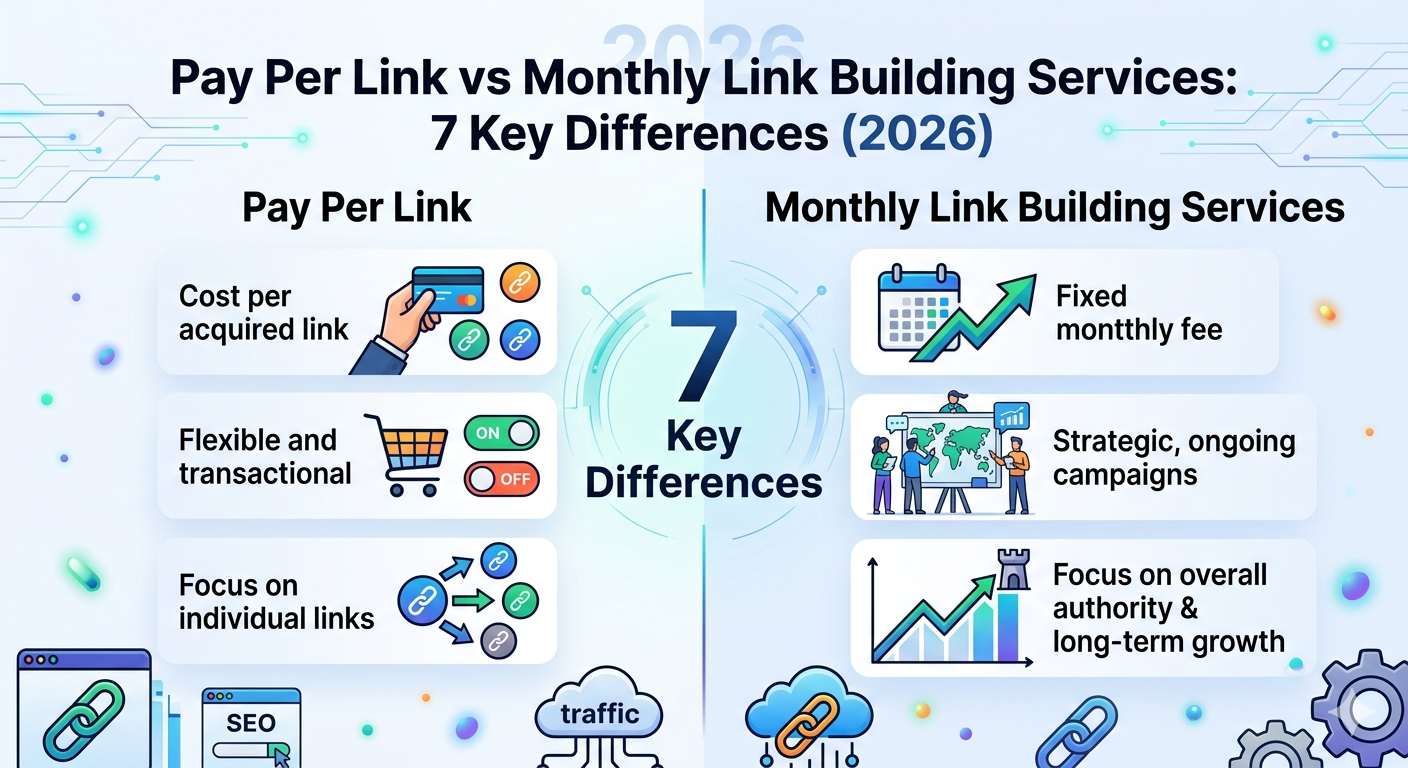 Pay Per Link vs Monthly Link Building Services: 7 Key Differences (2026)